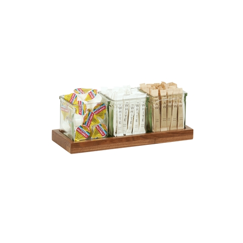 Cal-Mil 23183-78 Sydney 12.75" x 5" x 4.5"H Walnut Condiment Organizer
