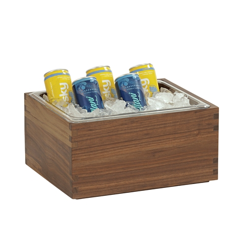 Cal-Mil 23184-10-78 Sydney 13.25" x 11" x 7.25"H Walnut Beverage/Ice Display