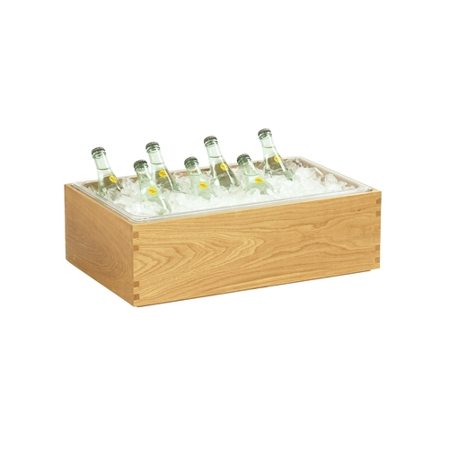 Cal-Mil 23184-12-21 Sydney 21.25" x 13.25" x 7"H Oak Beverage/Ice Display