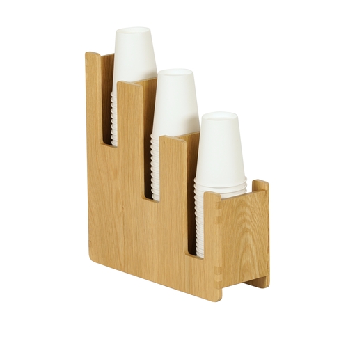 Cal-Mil 23187-21 Sydney 5" x 16" x 12"H 3-Tier Oak Cup & Lid Organizer