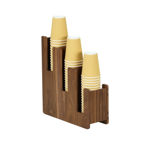 Cal-Mil 23187-78 Sydney 5" x 16" x 12"H 3-Tier Walnut Cup & Lid Organizer
