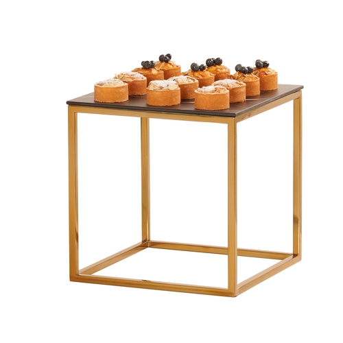 Cal-Mil 23201-12-130 12" x 12" x 12"H Square Antique Brass Tube Display Riser
