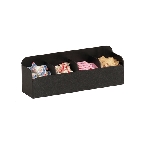 Cal-Mil 23427-13 17" x 5" x 6"H Black Plastic Condiment Organizer