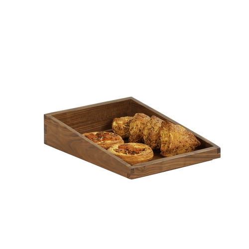 Cal-Mil 23442-1012-78 10" x 12" x 3"H Walnut Angled Display Tray