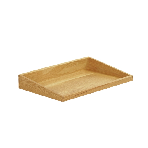 Cal-Mil 23442-1220-21 12" x 20" x 3"H Oak Angled Display Tray