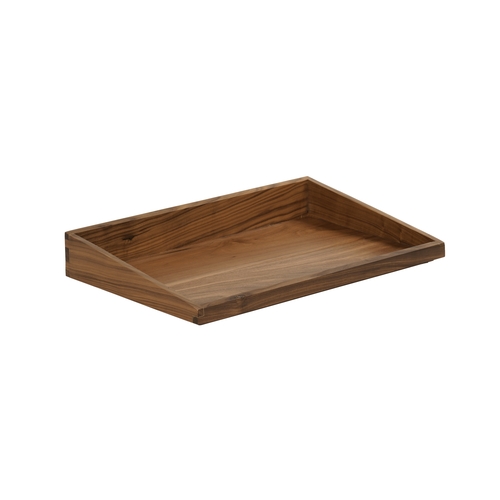 Cal-Mil 23442-1220-78 12" x 20" x 3"H Walnut Angled Display Tray