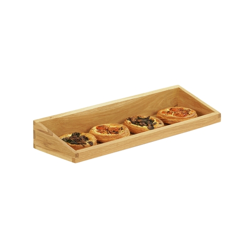 Cal-Mil 23442-620-21 6" x 10" x 3"H Oak Angled Display Tray