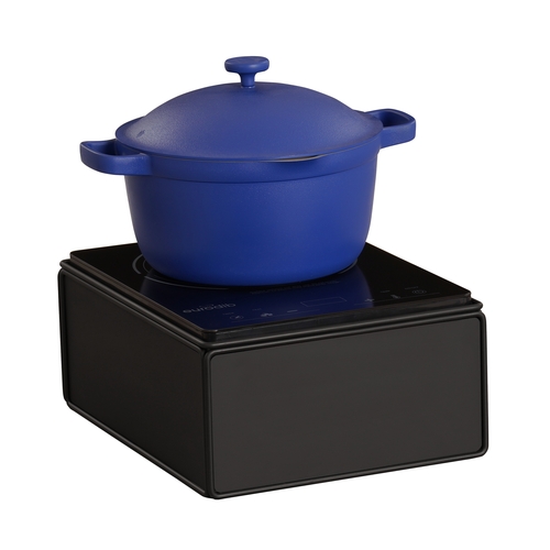 Cal-Mil 23707-13 12" x 15.4" x 7"H Black Metal Induction Unit - 120V