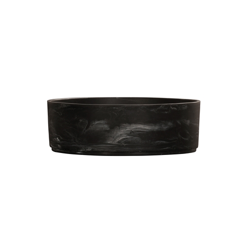 Cal-Mil 23738-10-124 10" Dia. x 3.25"H Black Marble Resin Bowl