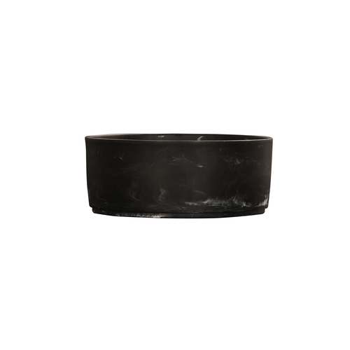Cal-Mil 23738-8-124 8" Dia. x 3.25"H Black Marble Resin Bowl