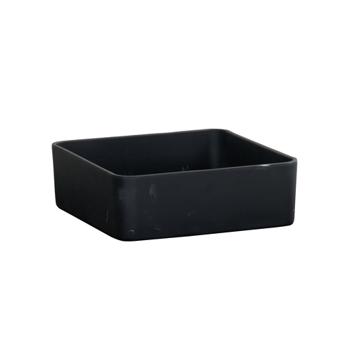Cal-Mil 23739-10-124 10" x 10" x 3.25"H Black Marble Resin Square Bowl