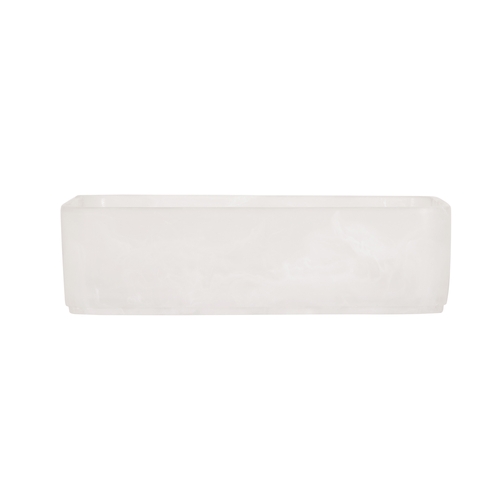 Cal-Mil 23739-12-126 12" x 12" x 3.25"H White Marble Resin Square Bowl