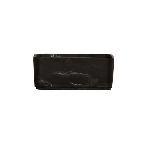 Cal-Mil 23739-8-124 8" x 8" x 3.25"H Black Marble Resin Square Bowl