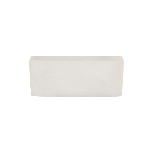 Cal-Mil 23739-8-126 8" x 8" x 3.25"H White Marble Resin Square Bowl
