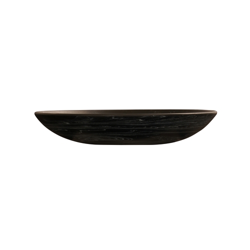 Cal-Mil 23740-14-124 14" Dia. x 2.5"H Black Marble Resin Coupe Bowl - 6 Each