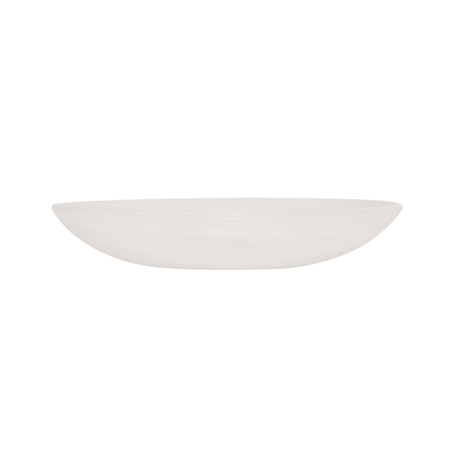 Cal-Mil 23740-14-126 14" Dia. x 2.5"H White Marble Resin Coupe Bowl - 6 Each