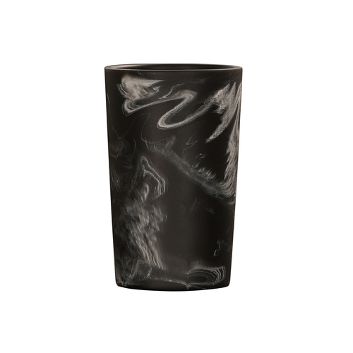 Cal-Mil 23742-4-124 3.75" Dia. x 5.75"H Black Marble Resin Flatware Holder