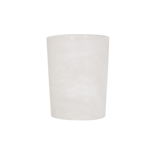 Cal-Mil 23742-5-126 4.75" Dia. x 5.75"H White Marble Resin Flatware Holder
