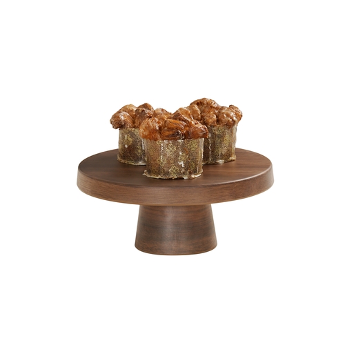Cal-Mil 23755-124-78 12.25" Dia. x 4.25"H Walnut Melamine Display Pedestal