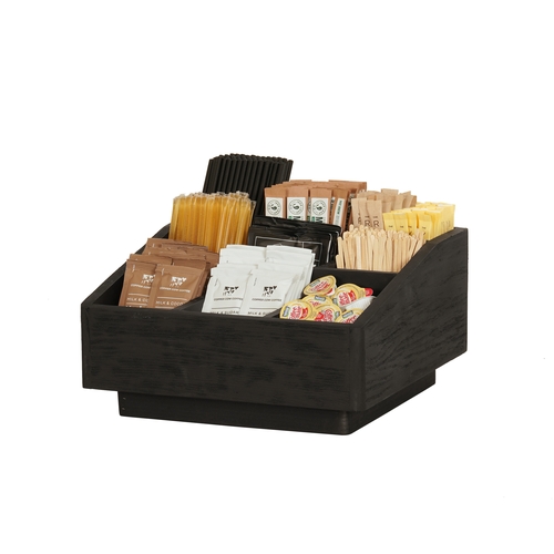 Cal-Mil 23789-13 Brooklyn 12" x 12" x 6.5"H Wood Condiment Organizer