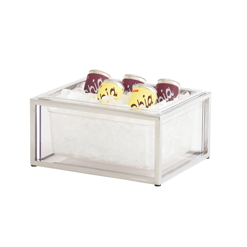 Cal-Mil 23805-10-49 Milo 13" x 10.5" x 7"H Chrome-Plated Ice/Beverage Display