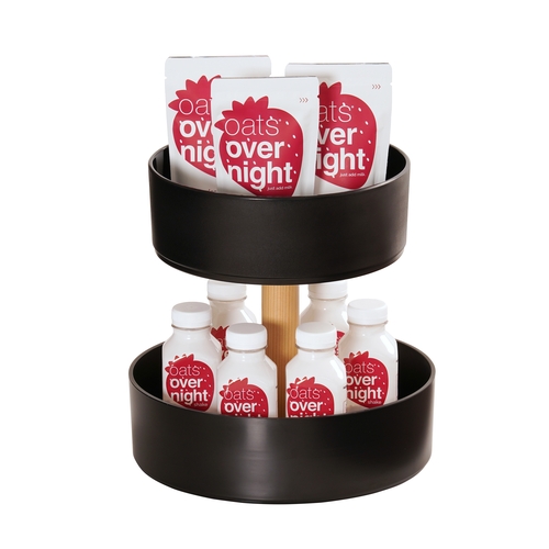 Cal-Mil 23834-2-13 Logan 12" x 12" x 12"H Black Modular 2-Tier Display Stand
