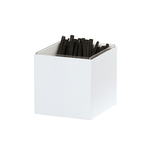 Cal-Mil 23855-15 Juno 7" x 6" x 6"H White Metal Flatware Holder