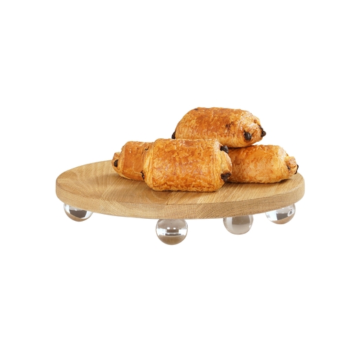 Cal-Mil 23857-12-21 Milo 12" x 12" x 2.5"H Oak Display Riser w/ Acrylic Feet