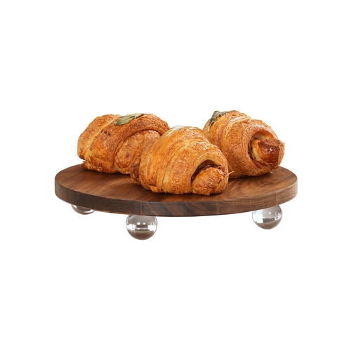 Cal-Mil 23857-12-78 Milo 12" x 12" x 2.5"H Walnut Display Riser w/ Acrylic Feet