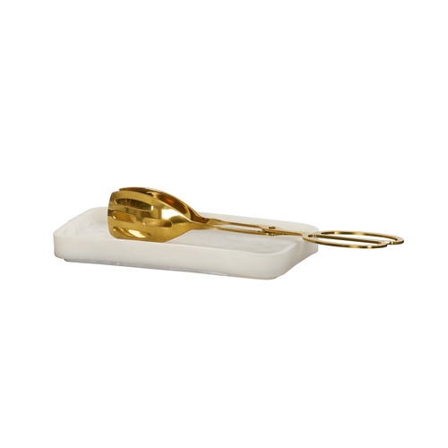 Cal-Mil 23861-126 4.25" x 8.25" x 1"H White Cloud Resin Spoon Holder