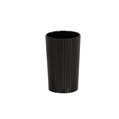 Cal-Mil 24020-4-13 3.75" Dia. x 6"H Black Melamine Ribbed Salad Crock - 6 Each