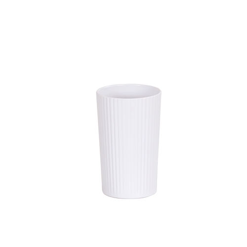 Cal-Mil 24020-4-15 3.75" Dia. x 6"H White Melamine Ribbed Salad Crock - 6 Each