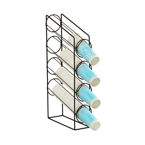 Cal-Mil 24061-4-13 6.25" x 20" x 25"H Black 4-Section Cup Dispenser