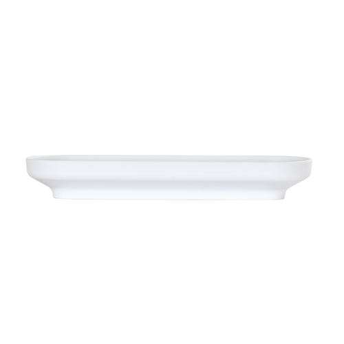 Cal-Mil 24114-618-15 Nova 6" x 18" x 2.5"H White Melamine Coupe Platter - 6 Each