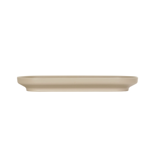 Cal-Mil 24114-922-125 Nova 9" x 22" x 2.5"H Taupe Melamine Coupe Platter - 6 Each