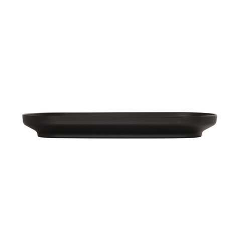 Cal-Mil 24114-922-13 Nova 9" x 22" x 2.5"H Black Melamine Coupe Platter - 6 Each