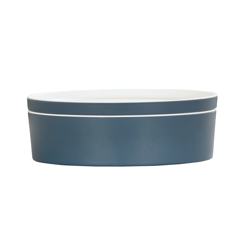 Cal-Mil 24126-9-111 9" Dia. x 3"H Stone Blue Melamine Bento Box - 3 Each