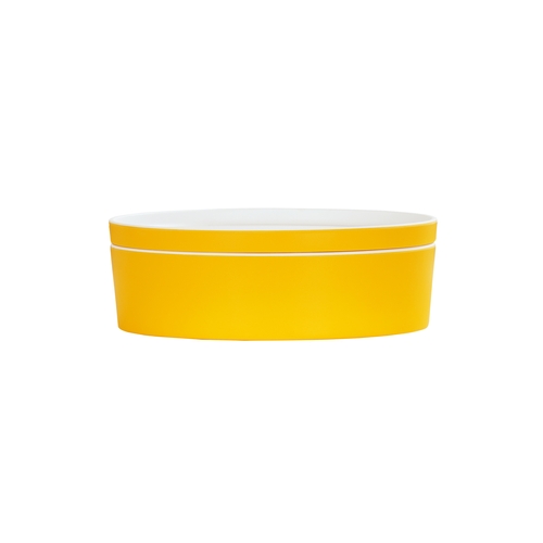 Cal-Mil 24126-9-42 9" Dia. x 3"H Yellow Melamine Bento Box - 3 Each