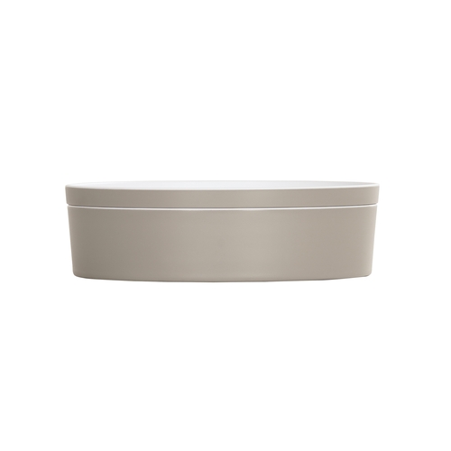Cal-Mil 24129-10-102 10.5" Dia. x 3"H Ash Melamine Bento Box - 6 Each