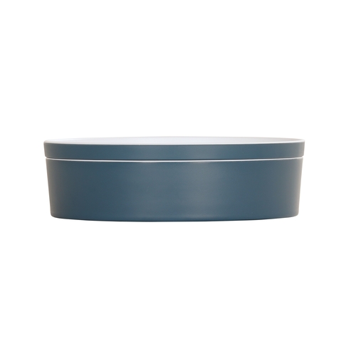 Cal-Mil 24129-10-111 10.5" Dia. x 3"H Stone Blue Melamine Bento Box - 3 Each