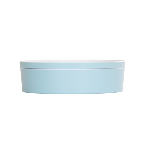 Cal-Mil 24129-10-127 10.5" Dia. x 3"H Blue Melamine Bento Box - 3 Each