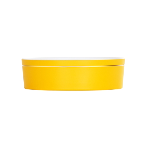 Cal-Mil 24129-10-42 10.5" Dia. x 3"H Yellow Melamine Bento Box - 3 Each