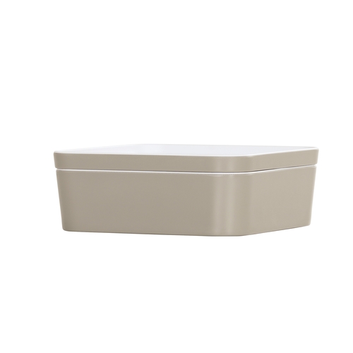 Cal-Mil 24130-8-102 8.25" x 8.25" x 3"H Ash Melamine Bento Box - 3 Each