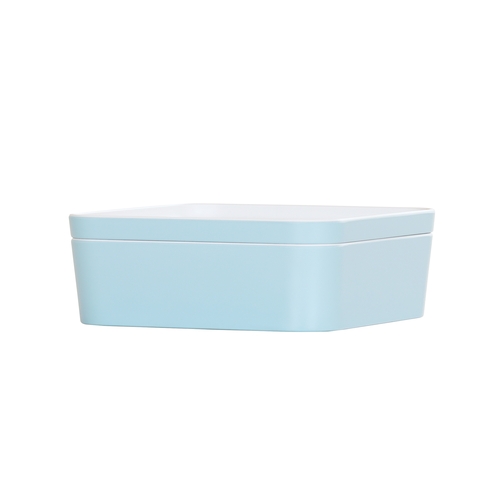 Cal-Mil 24130-8-127 8.25" x 8.25" x 3"H Ocean Blue Melamine Bento Box - 3 Each