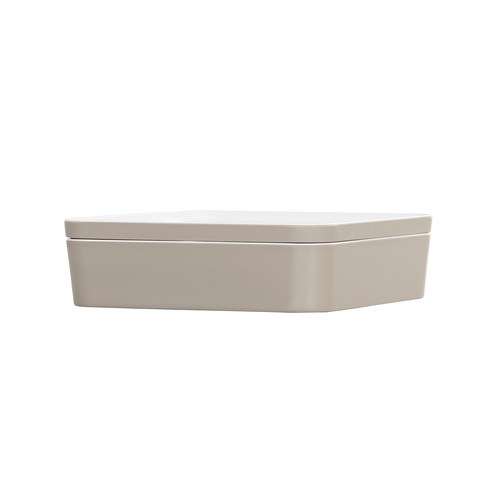 Cal-Mil 24131-10-102 10.5" x 10.5" x 3"H Ash Melamine Bento Box - 3 Each