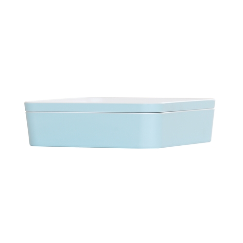 Cal-Mil 24131-10-127 10.5" x 10.5" x 3"H Blue Melamine Bento Box - 3 Each