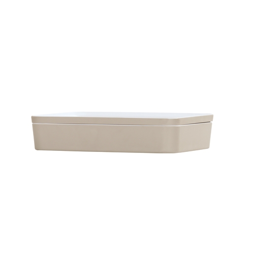 Cal-Mil 24132-1410-102 14" x 10.5" x 3"H Ash Melamine Bento Box - 3 Each