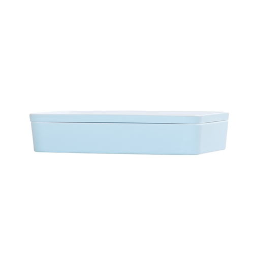 Cal-Mil 24132-1410-127 14" x 10.5" x 3"H Ocean Blue Melamine Bento Box - 3 Each