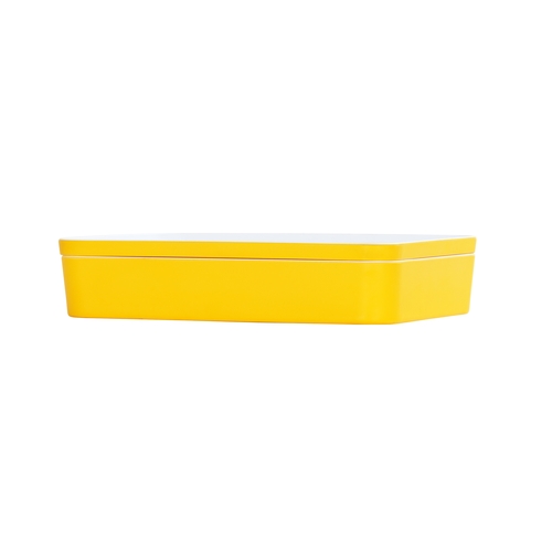 Cal-Mil 24132-1410-42 14" x 10.5" x 3"H Yellow Melamine Bento Box - 3 Each