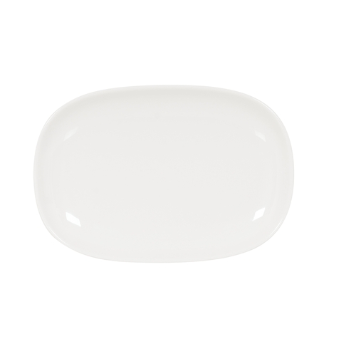 Cal-Mil 24305-1511-15 15.5" x 10.75" x 1.25"H White Melamine Platter - 6 Each